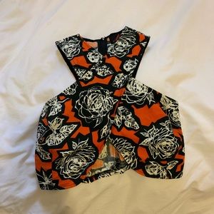 Patterned Crop Top, Halter Design